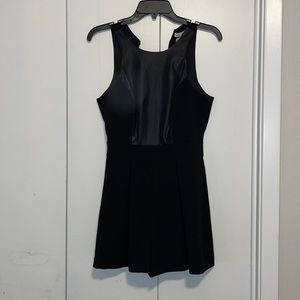 BCBG Black pleather Romper Size 4